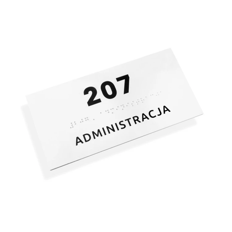 Administration - Braille lettering plaque - size 200x100mm - Hard PVC - SIMPLE - TAB339