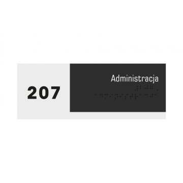 Administration - Braille lettering plaque - frosted acrylic and black ADA size 200x75mm - NORD - TAB322