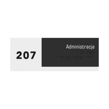 Administration - Braille lettering plaque - frosted acrylic and black ADA size 200x75mm - NORD - TAB322