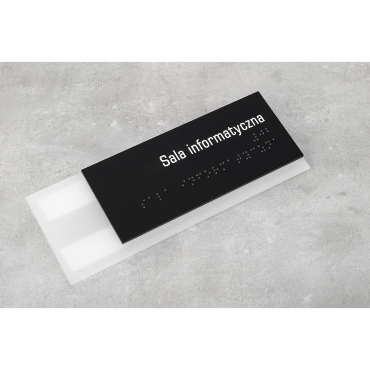 Administration - Braille lettering plaque - frosted acrylic and black ADA size 200x75mm - NORD - TAB322
