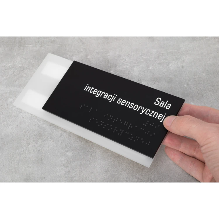Administration - Braille lettering plaque - frosted acrylic and black ADA size 200x75mm - NORD - TAB322