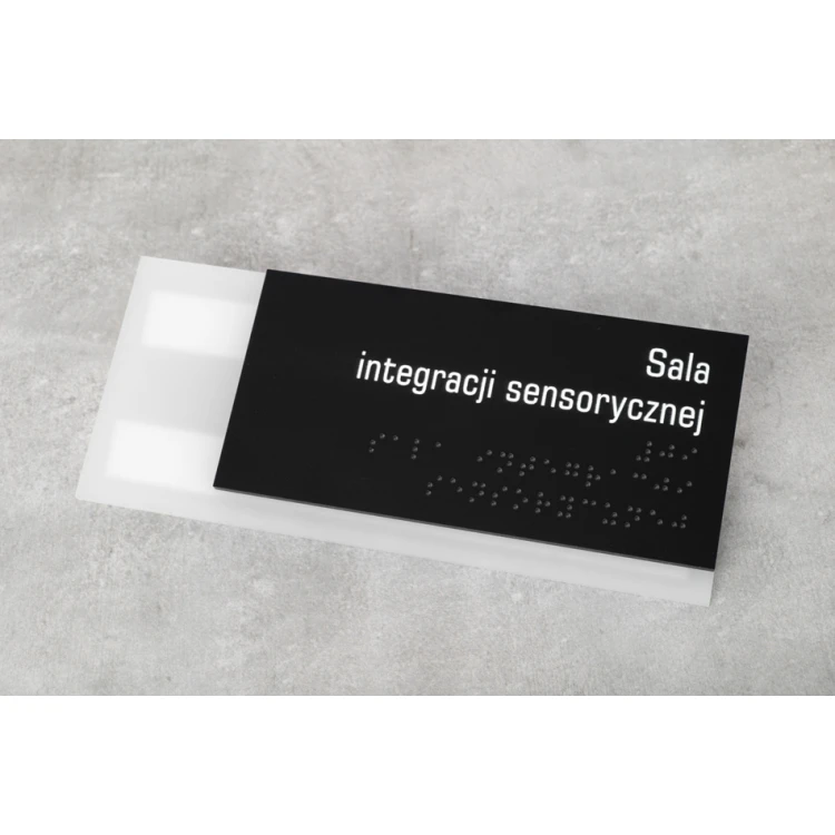Administration - Braille lettering plaque - frosted acrylic and black ADA size 200x75mm - NORD - TAB322
