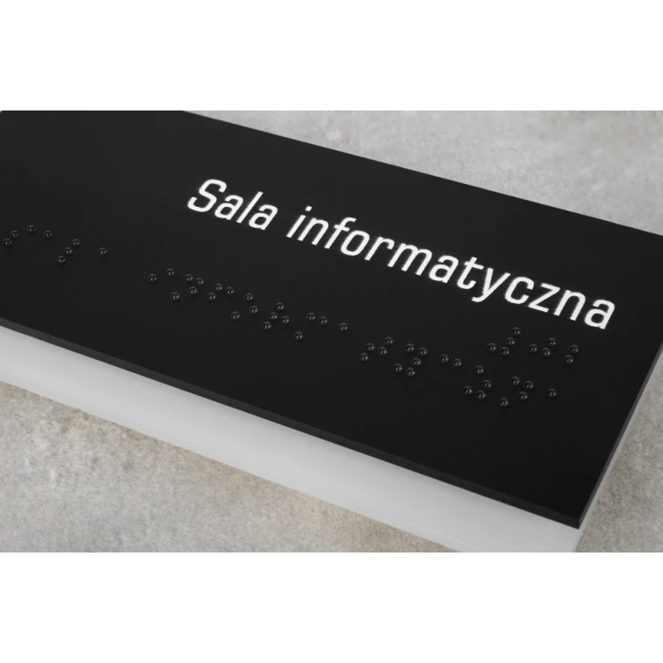 Administration - Braille lettering plaque - frosted acrylic and black ADA size 200x75mm - NORD - TAB322