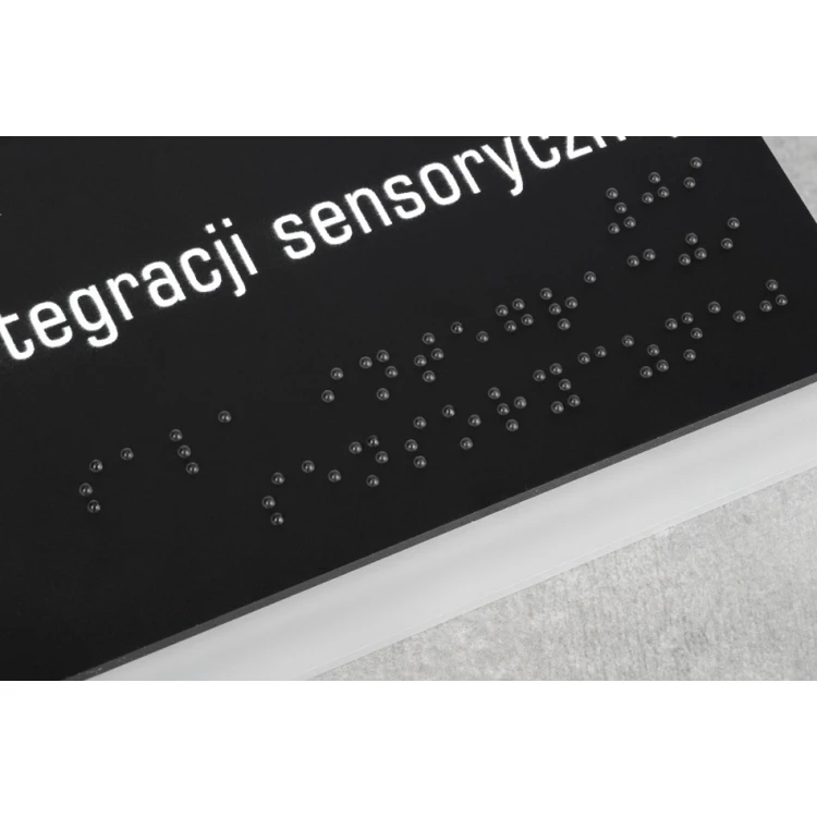 Administration - Braille lettering plaque - frosted acrylic and black ADA size 200x75mm - NORD - TAB322