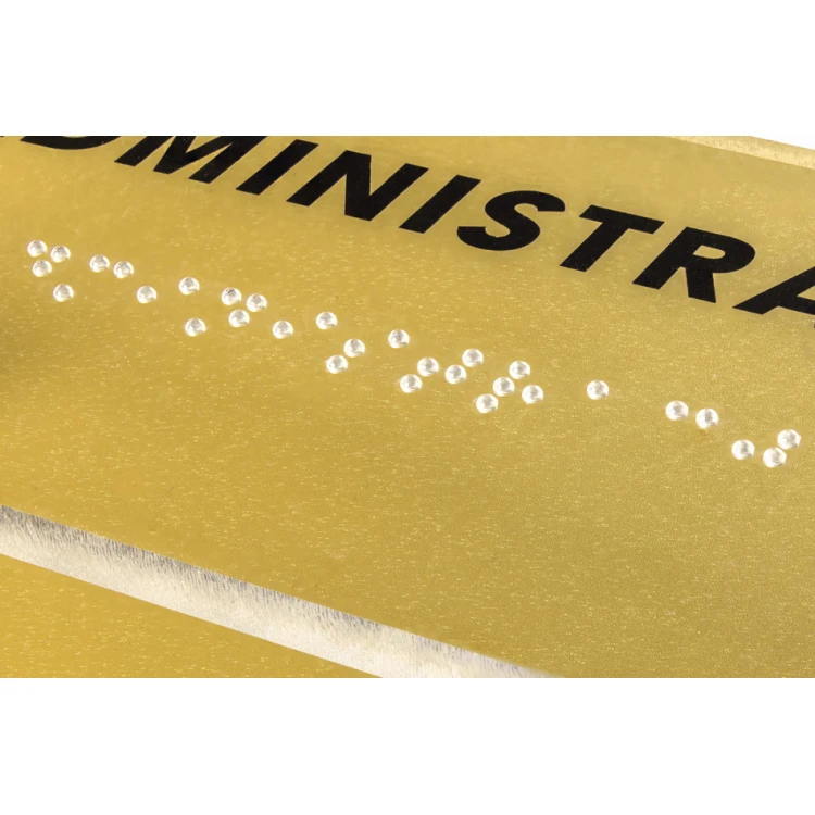 Administration - Plexiglass plaque with Braille lettering on spacers - dimensions 160x75mm - TAB271