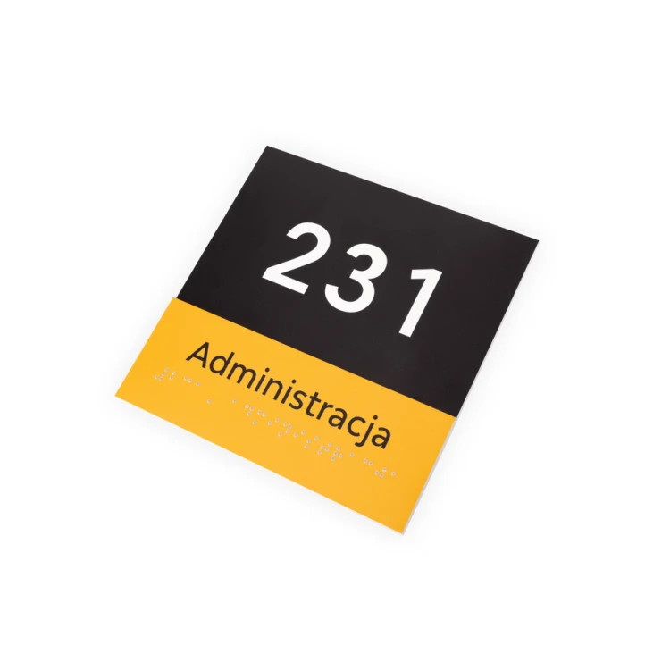 Administration - Braille Script Plaque - Size 150x150mm - Hard PCW - SUN - TAB321