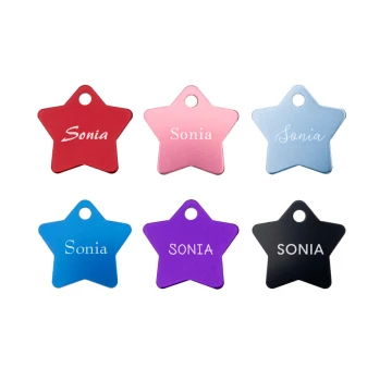 ID Tag - Keyring for Dog and Cat - Star - BDZ065