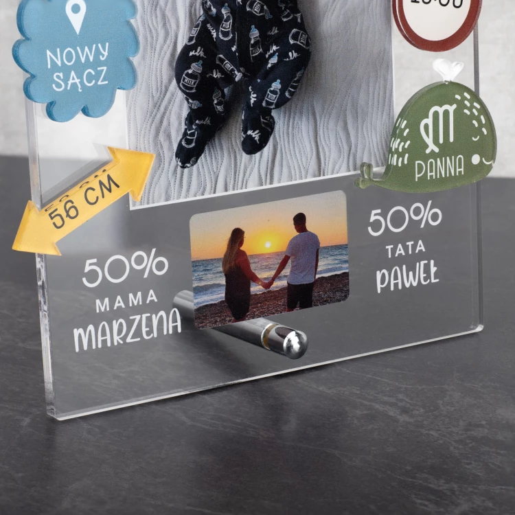 Acrylic Metric with Photo - Baptism Gift - MET010
