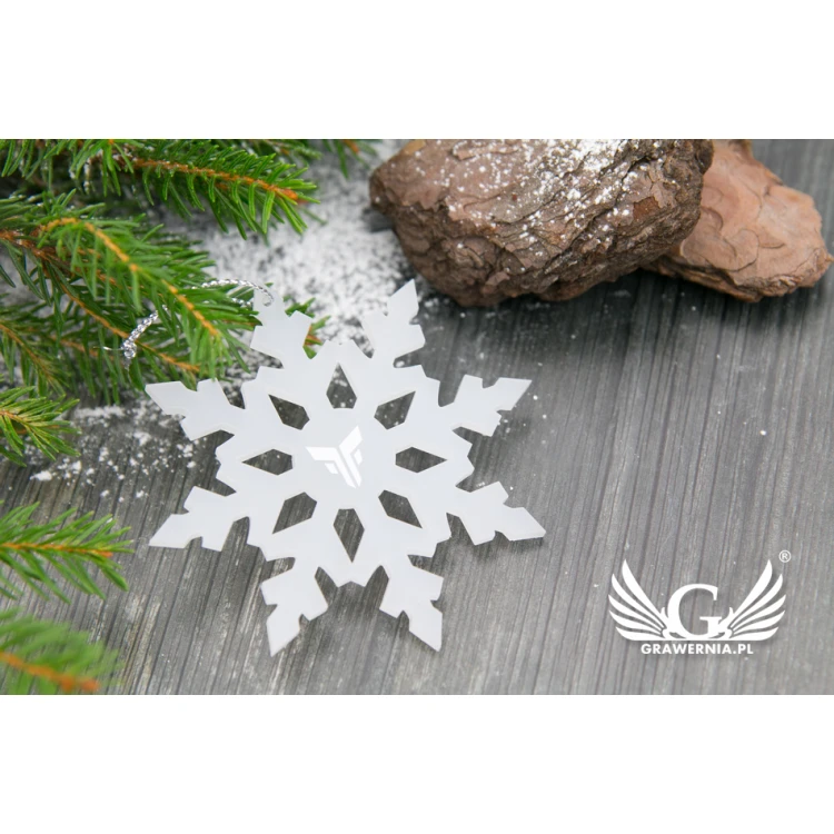 Frosted decorations with any UV print - size 80x80mm - snowflake - BDR013