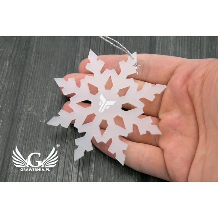 Frosted decorations with any UV print - size 80x80mm - snowflake - BDR013