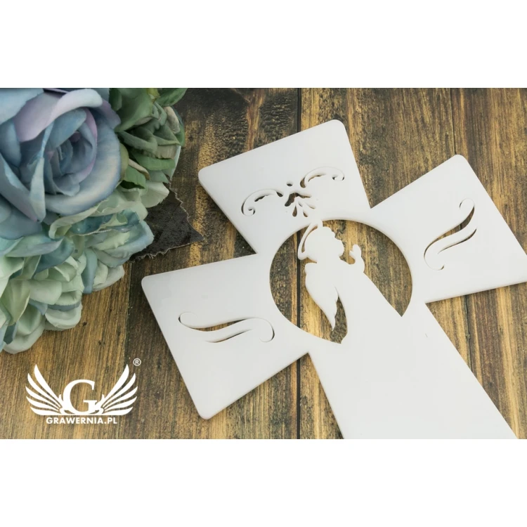 Angel Cross with Dedication - Holy Baptism Keepsake - DEW001