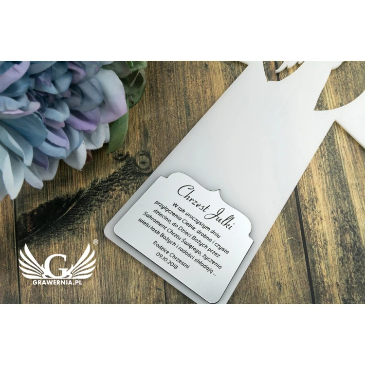 Angel Cross with Dedication - Holy Baptism Keepsake - DEW001