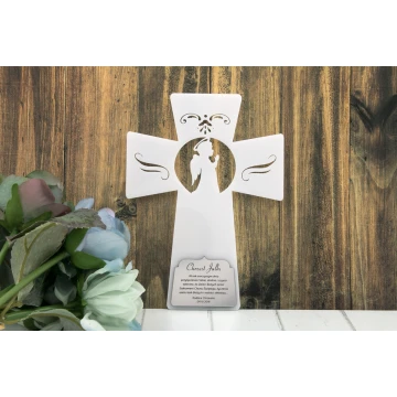 Angel Cross with Dedication - Holy Baptism Keepsake - DEW001