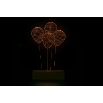 Balloons - 3D LED RGB Lamp Controlled by Remote - L3D014