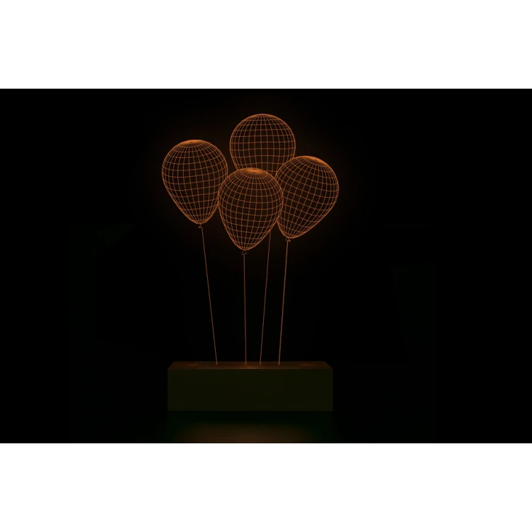 Balloons - 3D LED RGB Lamp Controlled by Remote - L3D014