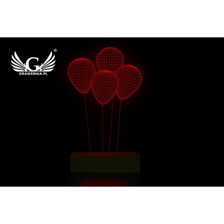 Balloons - 3D LED RGB Lamp Controlled by Remote - L3D014
