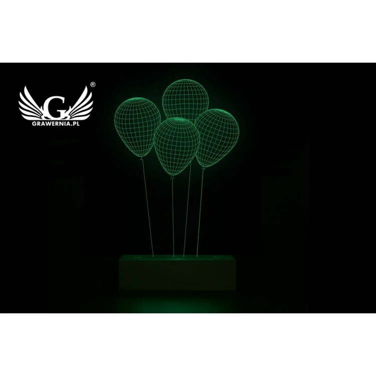 Balloons - 3D LED RGB Lamp Controlled by Remote - L3D014