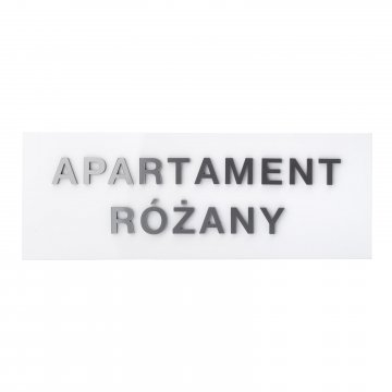 White plaque with embossed letters - dimensions: 300x110mm - TAB520