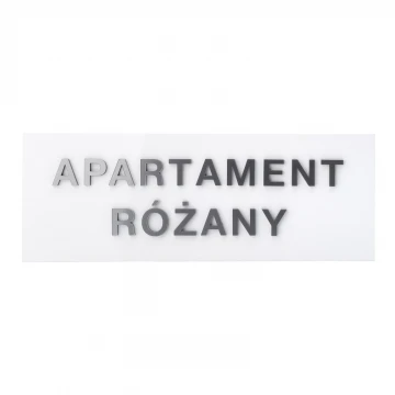 White plaque with embossed letters - dimensions: 300x110mm - TAB520