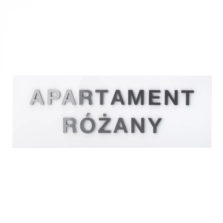White plaque with embossed letters - dimensions: 300x110mm - TAB520