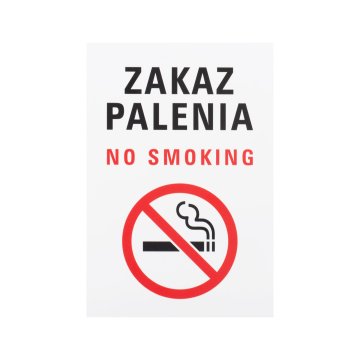 White No Smoking Sign - UV Print - Size 150x220mm - Z017