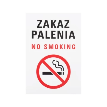 White No Smoking Sign - UV Print - Size 150x220mm - Z017