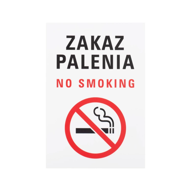 White No Smoking Sign - UV Print - Size 150x220mm - Z017