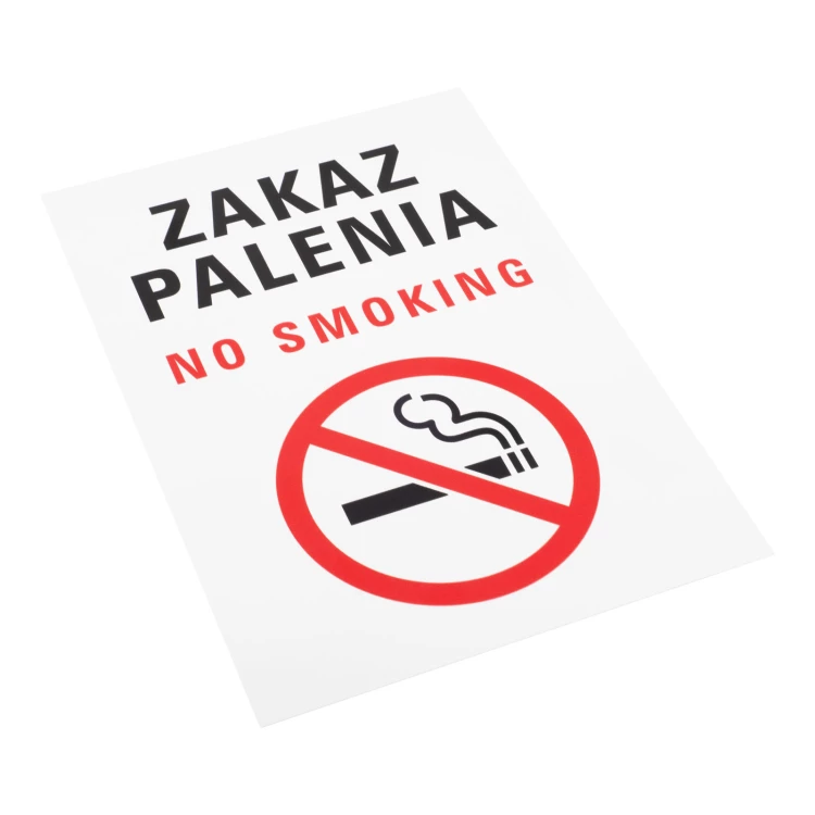 White No Smoking Sign - UV Print - Size 150x220mm - Z017