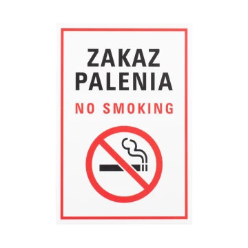 White No Smoking Sign - UV Print - Size 150x220mm - Z018