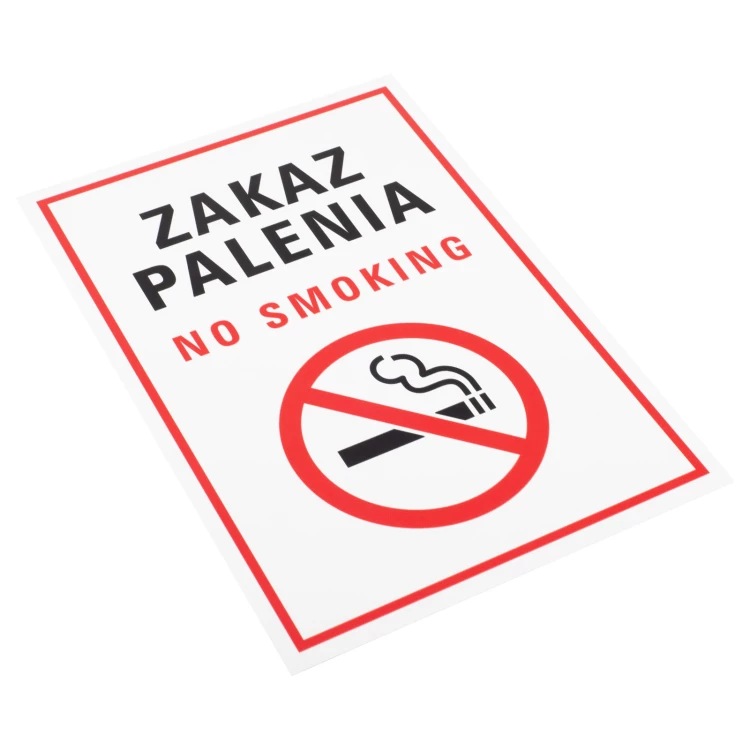 White No Smoking Sign - UV Print - Size 150x220mm - Z018