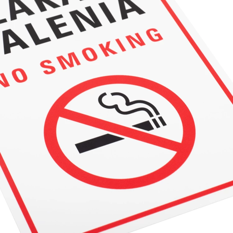 White No Smoking Sign - UV Print - Size 150x220mm - Z018