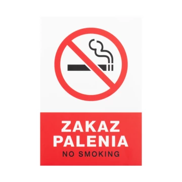 White No Smoking Sign - UV Print - Size 150x220mm - Z019