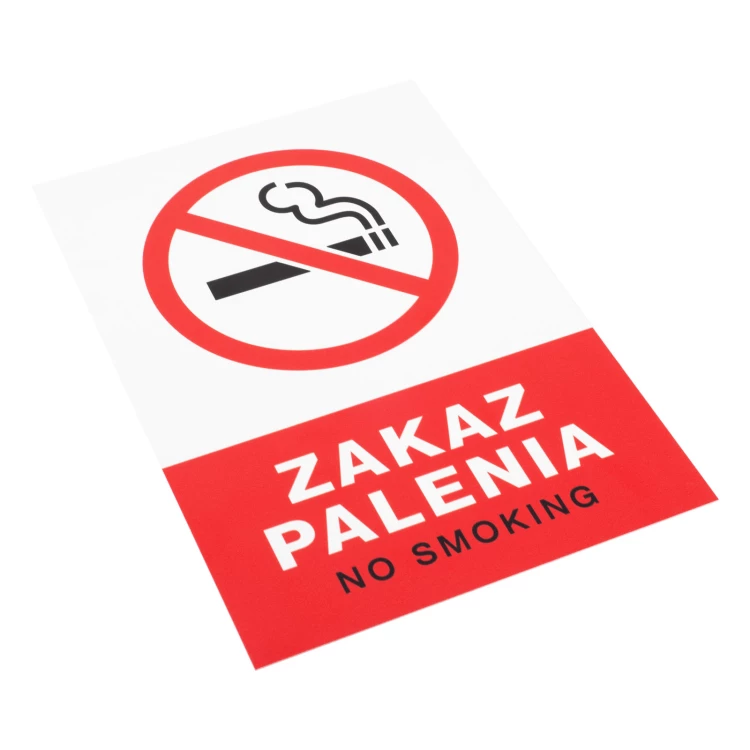White No Smoking Sign - UV Print - Size 150x220mm - Z019
