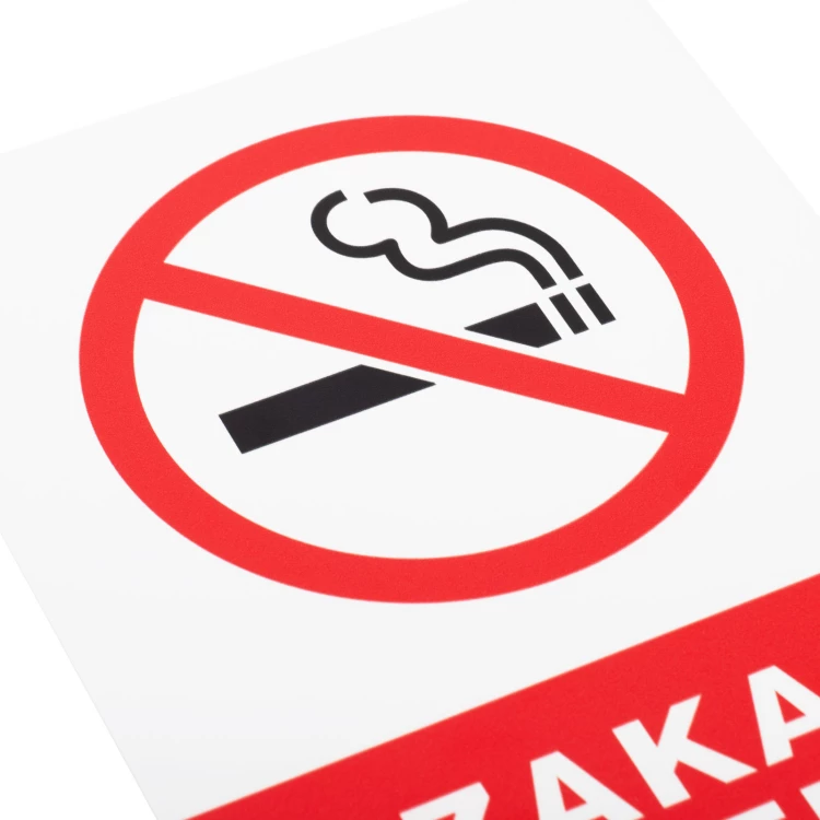 White No Smoking Sign - UV Print - Size 150x220mm - Z019