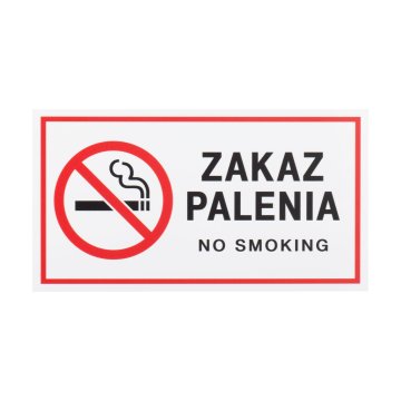 White No Smoking Sign - UV Print - Size 200x110mm - Z020