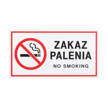White No Smoking Sign - UV Print - Size 200x110mm - Z020
