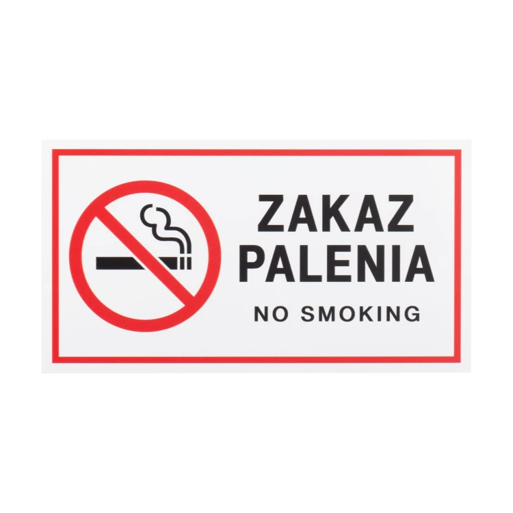 White No Smoking Sign - UV Print - Size 200x110mm - Z020