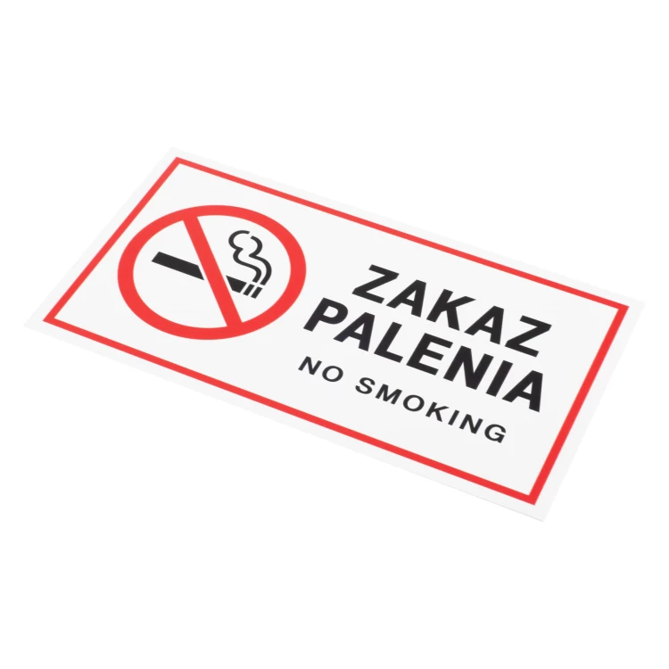 White No Smoking Sign - UV Print - Size 200x110mm - Z020
