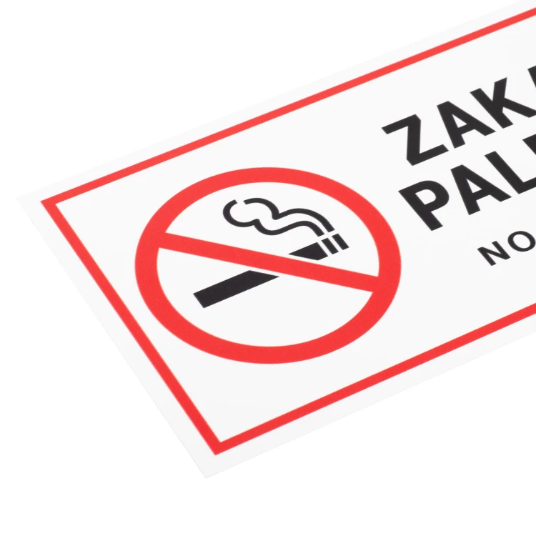 White No Smoking Sign - UV Print - Size 200x110mm - Z020