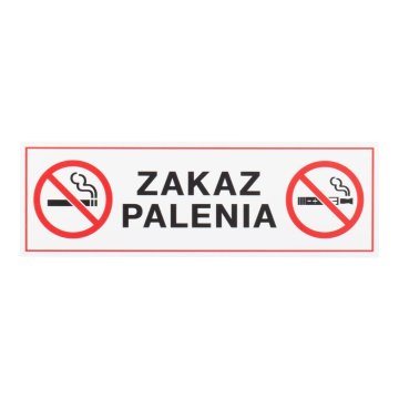 White No Smoking Sign - UV Print - Size 200x65mm - Z021