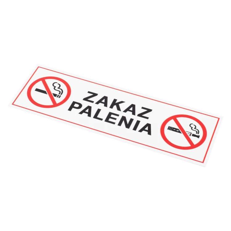 White No Smoking Sign - UV Print - Size 200x65mm - Z021