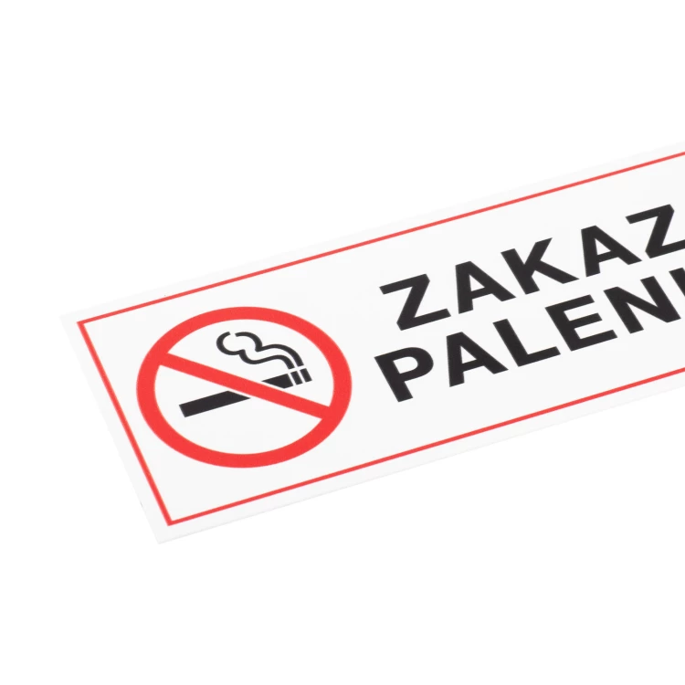 White No Smoking Sign - UV Print - Size 200x65mm - Z021