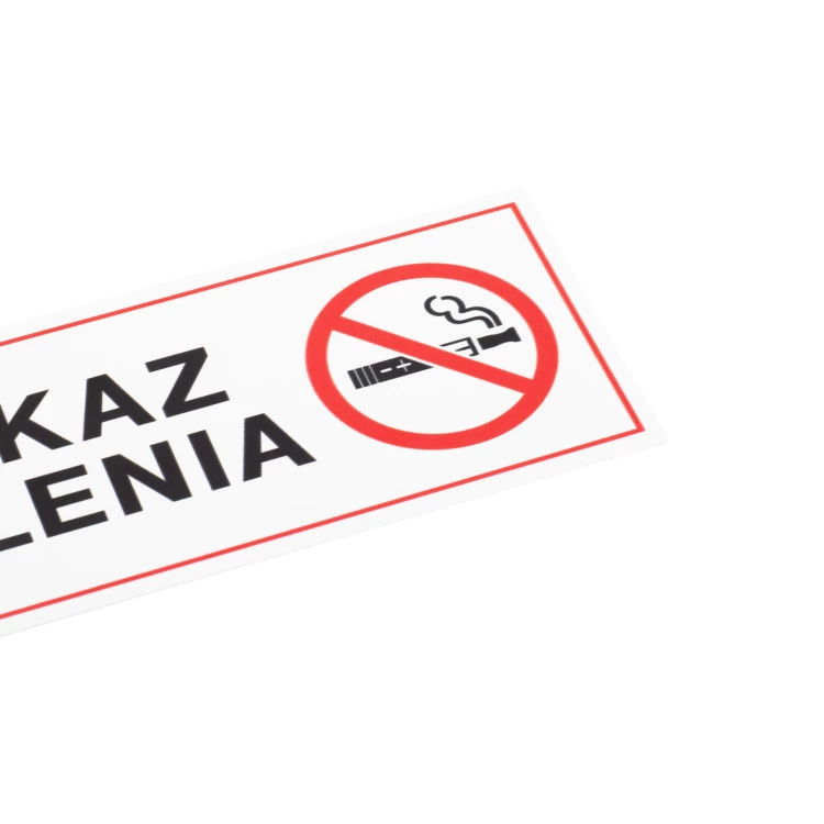 White No Smoking Sign - UV Print - Size 200x65mm - Z021