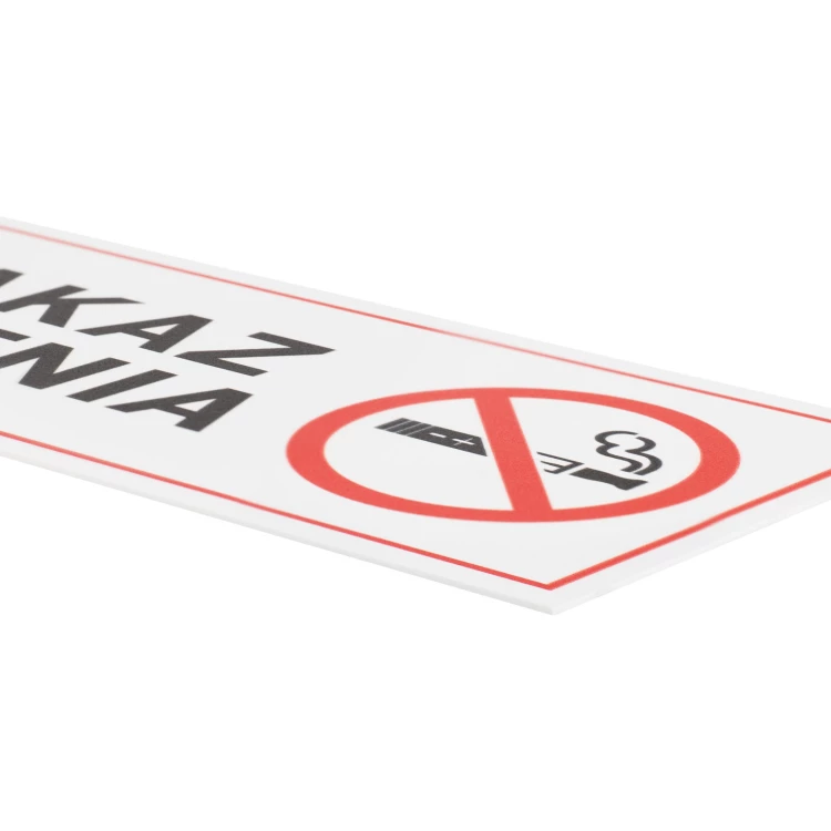 White No Smoking Sign - UV Print - Size 200x65mm - Z021