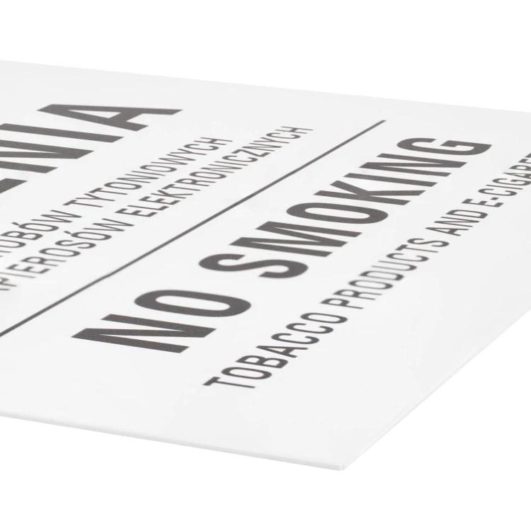 White No Smoking Sign - UV Print - Size 210x300mm - Z022