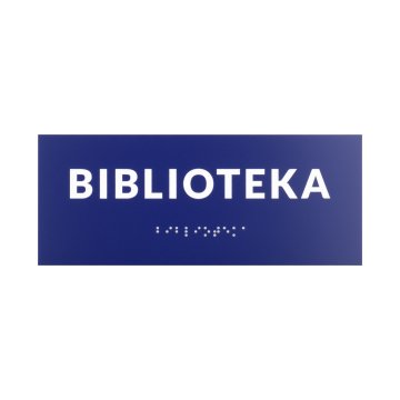 Library - Door or Wall Plaque with Braille Script - Size 200x80mm - TAB557