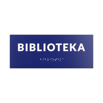 Library - Door or Wall Plaque with Braille Script - Size 200x80mm - TAB557