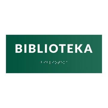 Library - Door or Wall Plaque with Braille Lettering - Size 200x80mm - TAB567