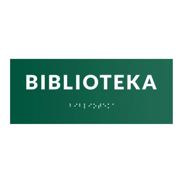 Library - Door or Wall Plaque with Braille Lettering - Size 200x80mm - TAB567