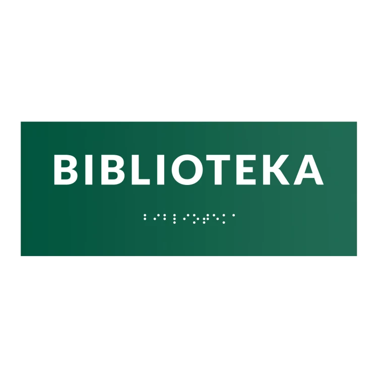 Library - Door or Wall Plaque with Braille Lettering - Size 200x80mm - TAB567